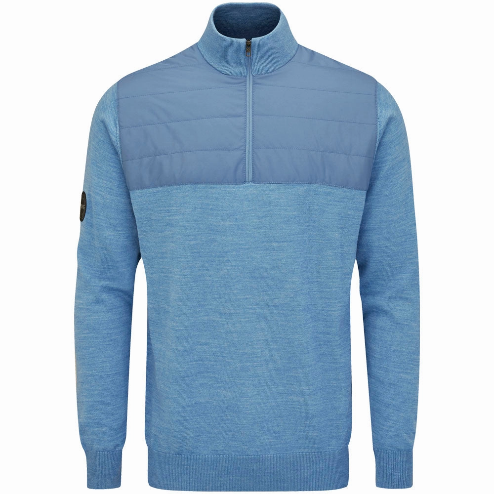 Ping Randle 1/4 Zip Midlayer - Stone Blue Marl Minimal Comfort Layer Chic