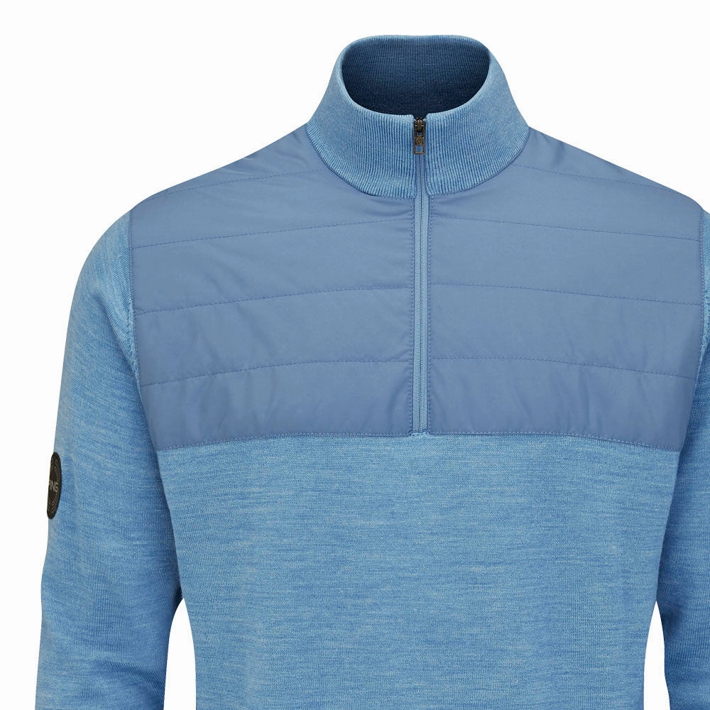 Ping Randle 1/4 Zip Midlayer - Stone Blue Marl Everyday Outfit