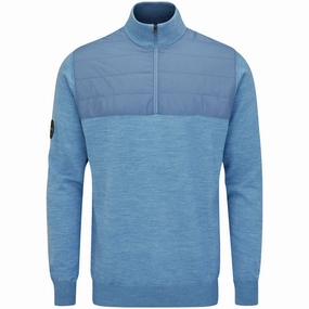 Ping Randle 1/4 Zip Midlayer - Stone Blue Marl Minimal Comfort Layer Chic
