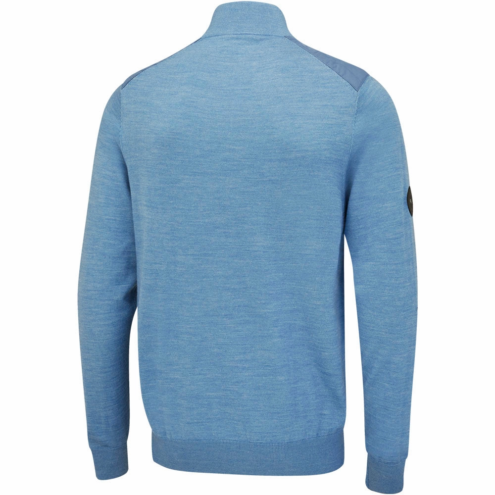 Ping Randle 1/4 Zip Midlayer - Stone Blue Marl Trendy Layered