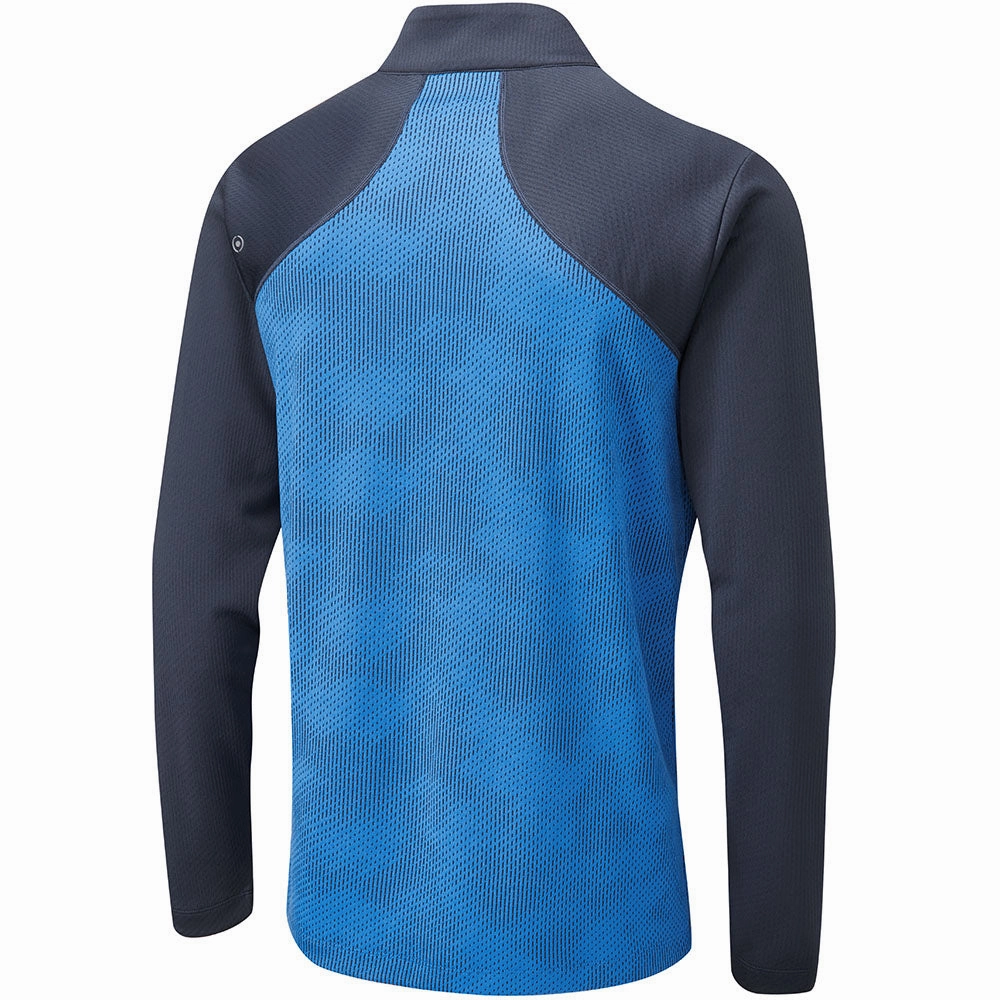Timeless Layer Kangaroo Pocket Ping Vertical 1/2 Zip Sweater - Snorkel Blue/Navy