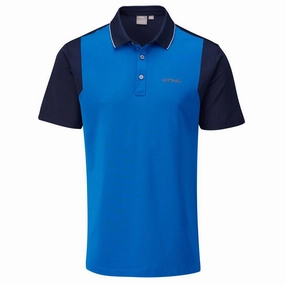 Cozy Wardrobe Organic Cotton Ping Vista Polo Shirt - Snorkel Blue/Navy