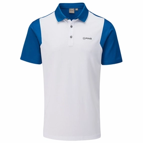 Ping Vista Polo Shirt - White/Snorkle Blue Sleeveless freedom Tight fit sexiness
