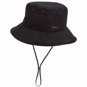 Embellished Detail Ping Waterproof Bucket Hat - Black