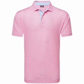 FootJoy Citrus Print Lisle Polo Shirt - Pink Lemonade/Skyway Indoor clothing City Smart