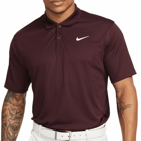 Nike Dri-FIT Victory Polo Shirt - Burgundy Crush/White Sublimation Printed Collar