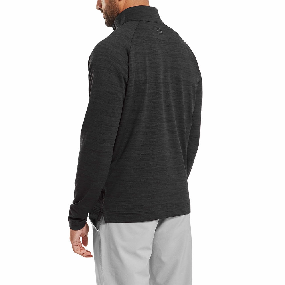 FootJoy Wave Jacquard Chill-Out Pullover - Black single layer Trendy Outfit