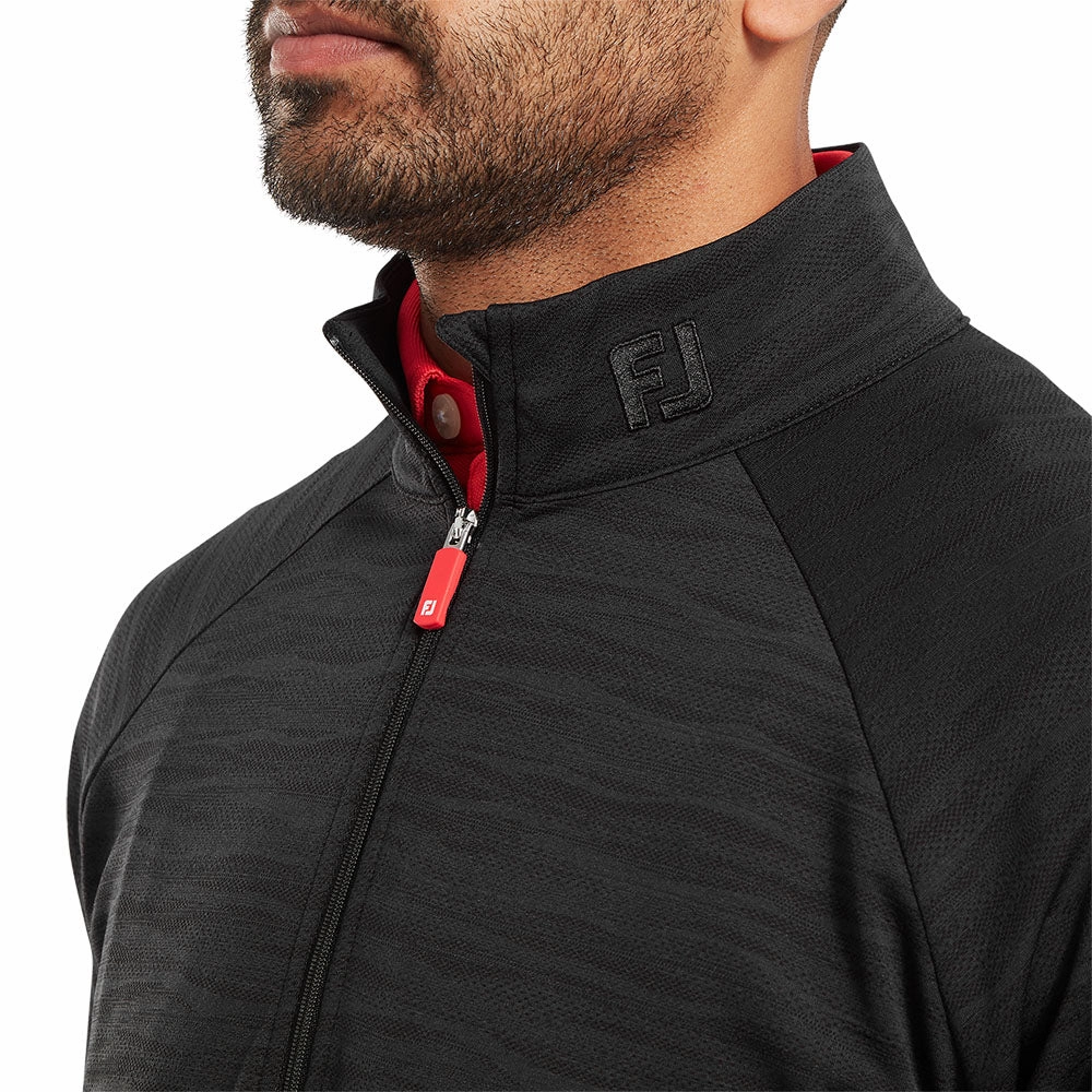product checkered classicism FootJoy Wave Jacquard Chill-Out Pullover - Black