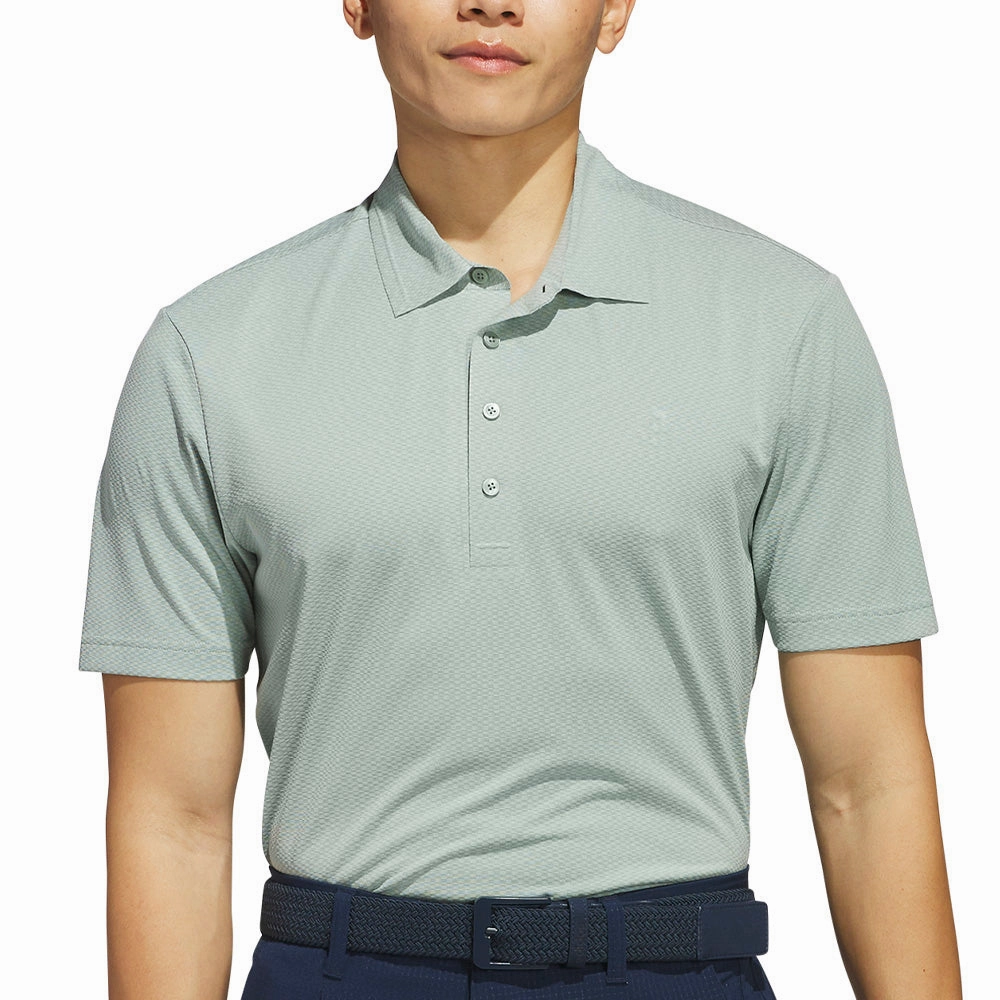 adidas Ultimate365 Tour Texture Polo Shirt - Silver Green ReinforcedHems