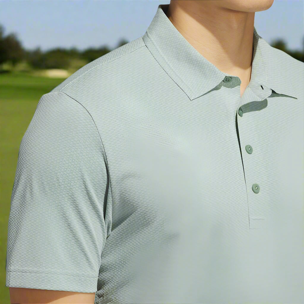 adidas Ultimate365 Tour Texture Polo Shirt - Silver Green Stylish Everyday Wear