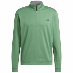 Adjustable Hood Outdoor Active adidas Elevated 1/4 Zip Pullover - Preloved Green