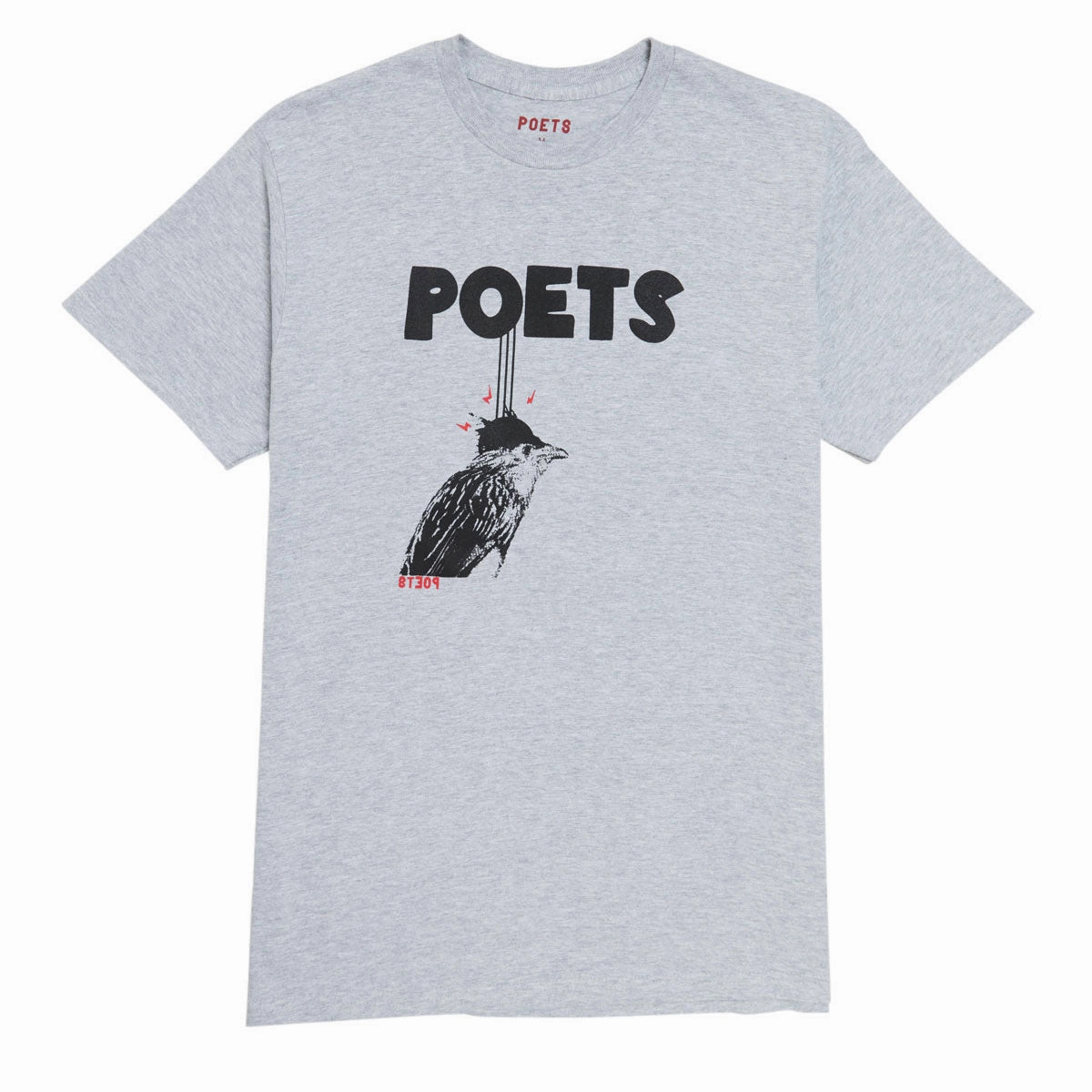 Poets Cuckoo T-Shirt - Heather Grey Brushed Interior Lining Everyday Chic