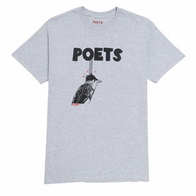 Poets Cuckoo T-Shirt - Heather Grey Brushed Interior Lining Everyday Chic