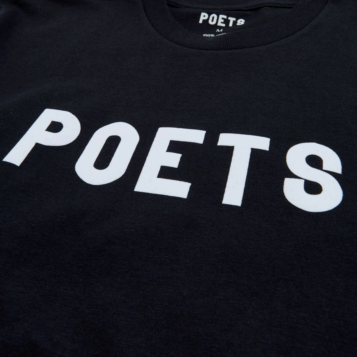 High Density Knit Airflow Ventilation Design Poets OG Flocked T-Shirt - Black/White Flocking