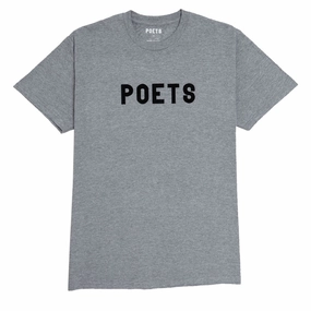 Poets OG Flocked T-Shirt - Graphite/Black Flocking Party fun