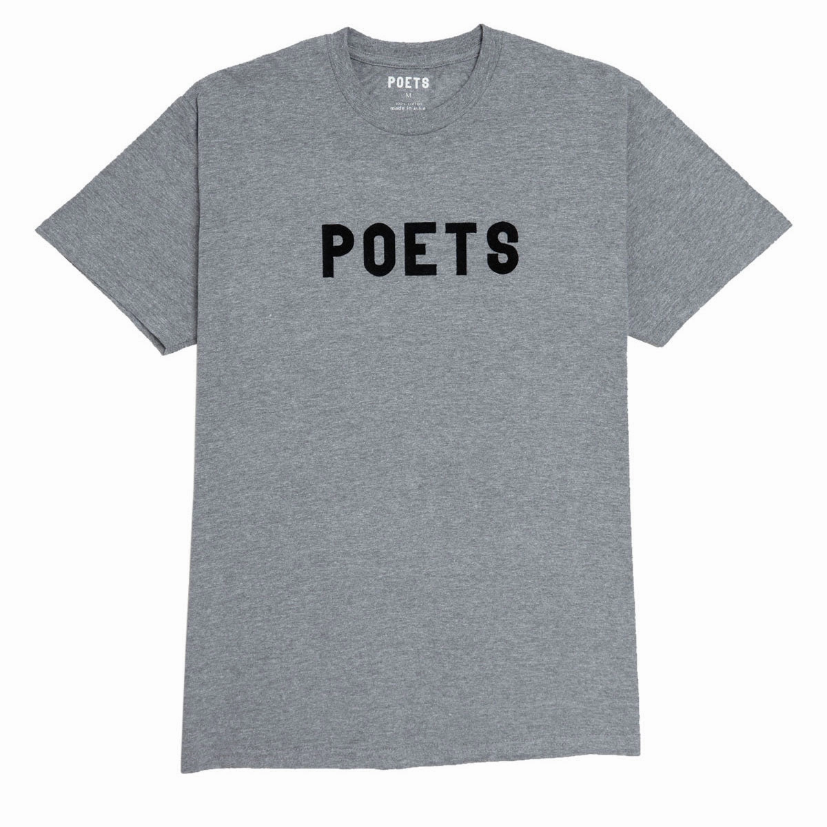 Poets OG Flocked T-Shirt - Graphite/Black Flocking Party fun