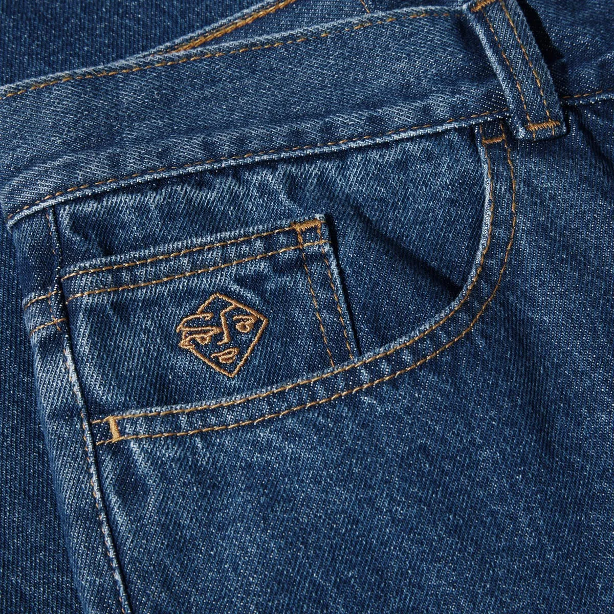 Breathable Style Reinforced Knees Polar 89! Denim Jeans - Dark Blue