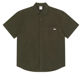 Anti Pilling Finish Floral Motif Polar Mitch Shirt - Dirty Black