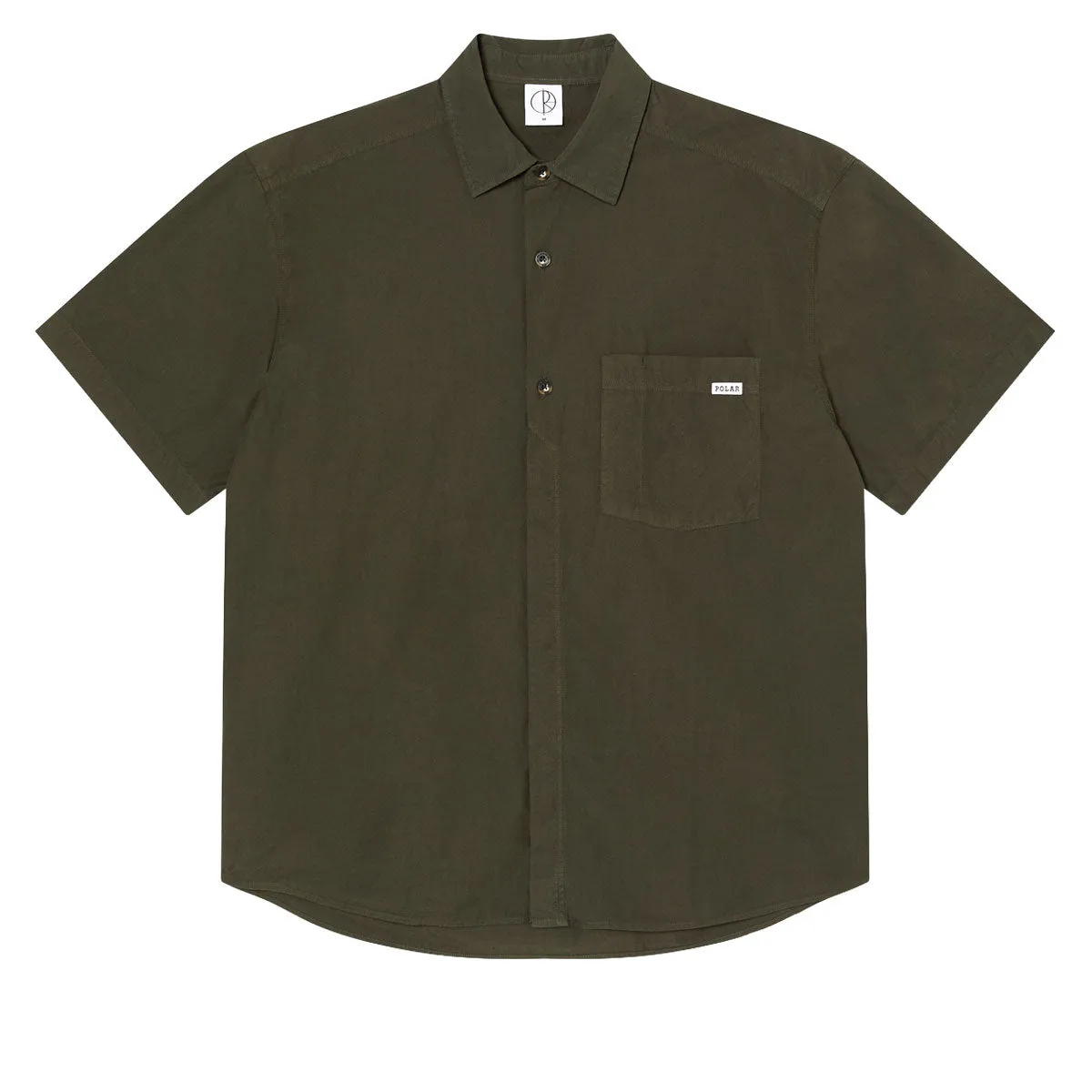 Anti Pilling Finish Floral Motif Polar Mitch Shirt - Dirty Black