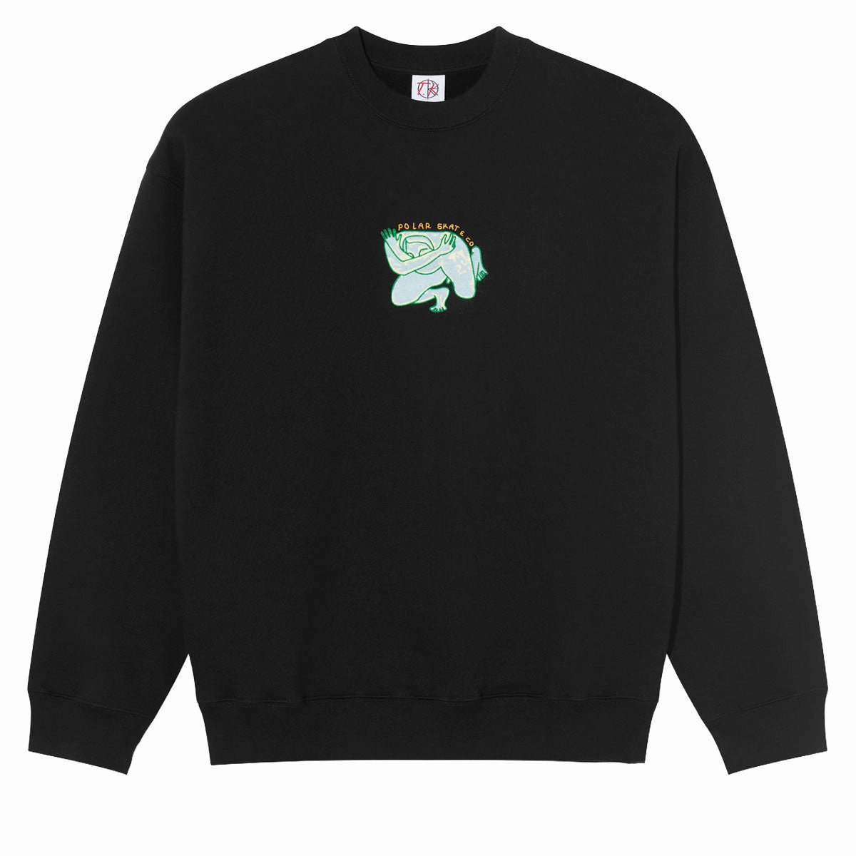 Stain Protection Multi Panel Construction Polar Dave Shy Bow Sweatshirt - Black