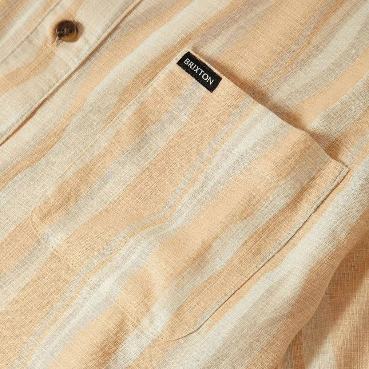 Brixton Cru Slub Shirt - Hazelnut/Painterly Stripe Preppy Vibe