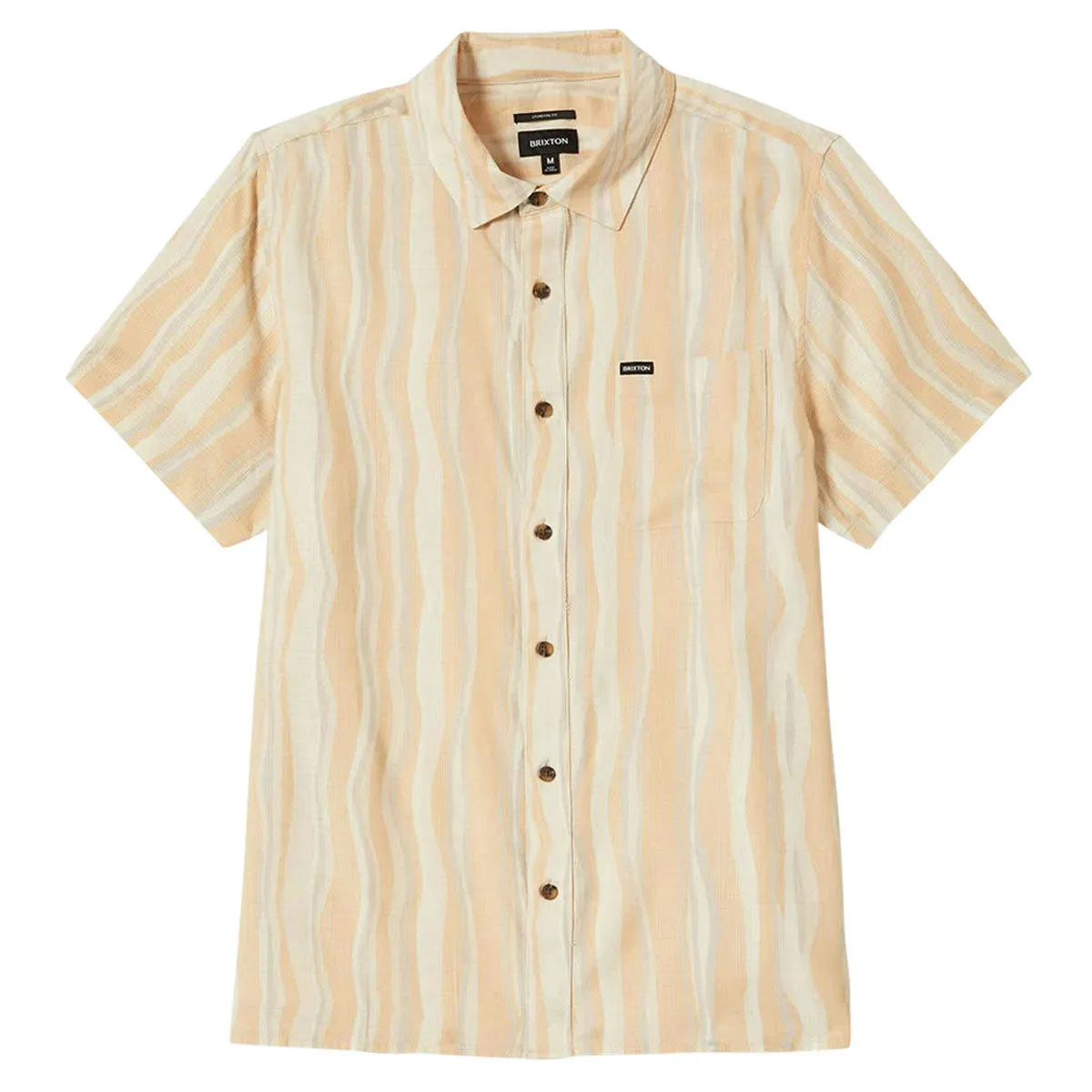 Affordable Fashion Brixton Cru Slub Shirt - Hazelnut/Painterly Stripe
