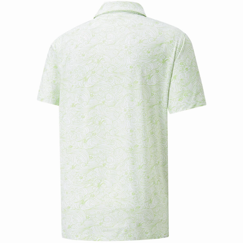 hypoallergenic Lace trim Puma MATTR Gust O' Wind Polo Shirt - Bright White/Greenery