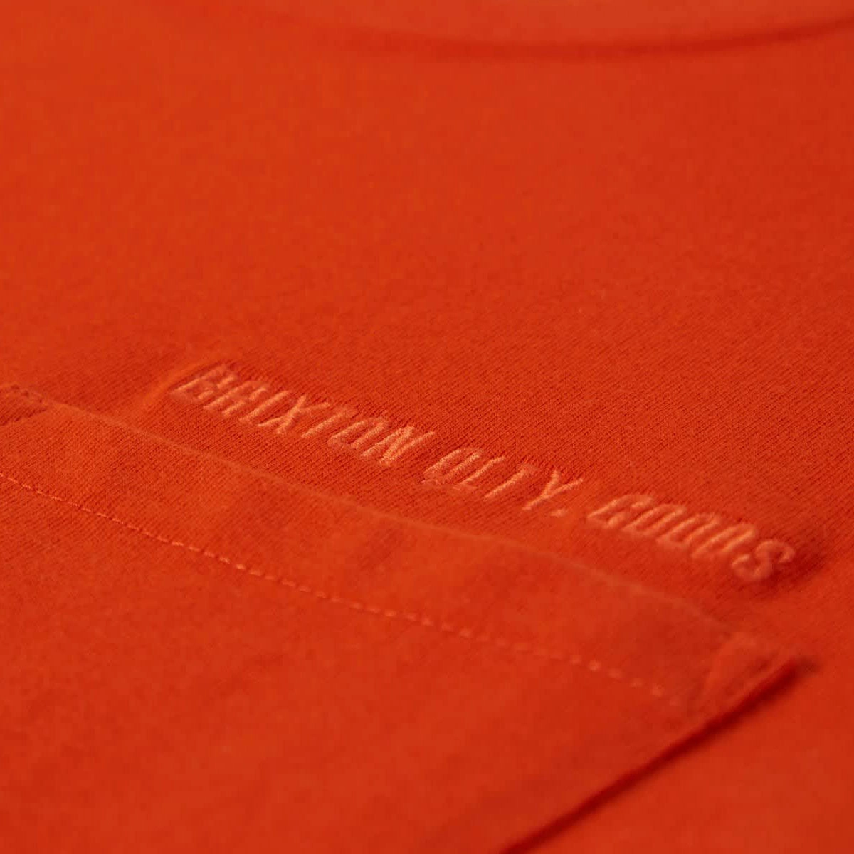 Brixton Emb Heavyweight Pocket T-Shirt - Trail Orange FlexibleCollarOptions ethical