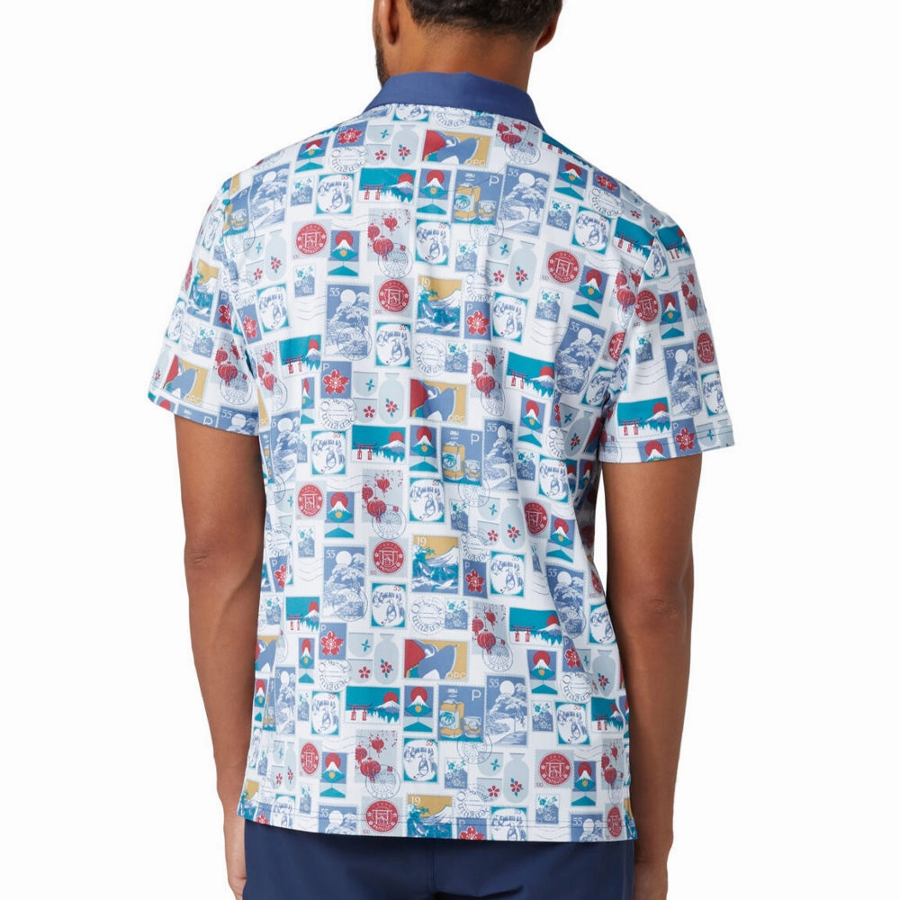 Original Penguin Pete's Stamp Roadmap Polo Shirt - Bright White Perfect Layer
