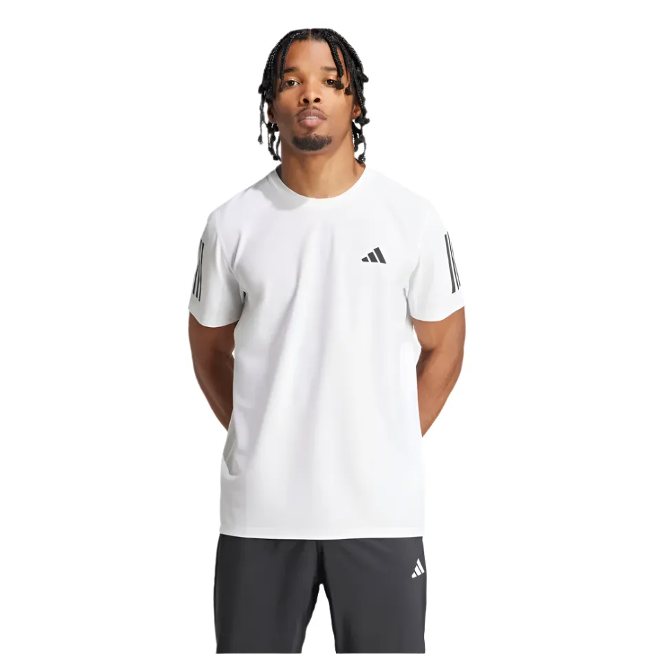 Wrinkle Resistant Cloth Adidas Men's Own The Run T-Shirt in White AW25