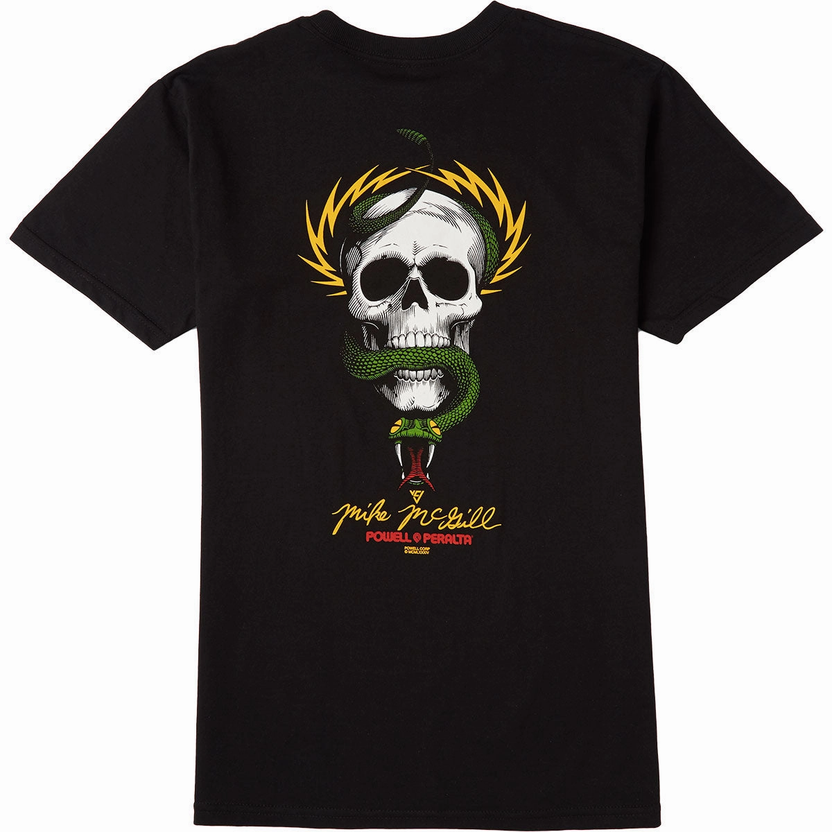 Powell-Peralta McGill Skull And Snake T-Shirt - Black Animal print wildness