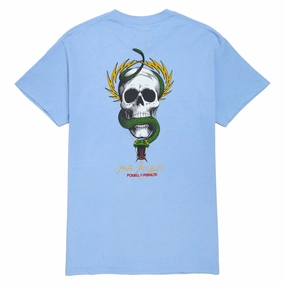 Comfy Layer Casual Fit Powell-Peralta McGill Skull And Snake T-Shirt - Carolina Blue