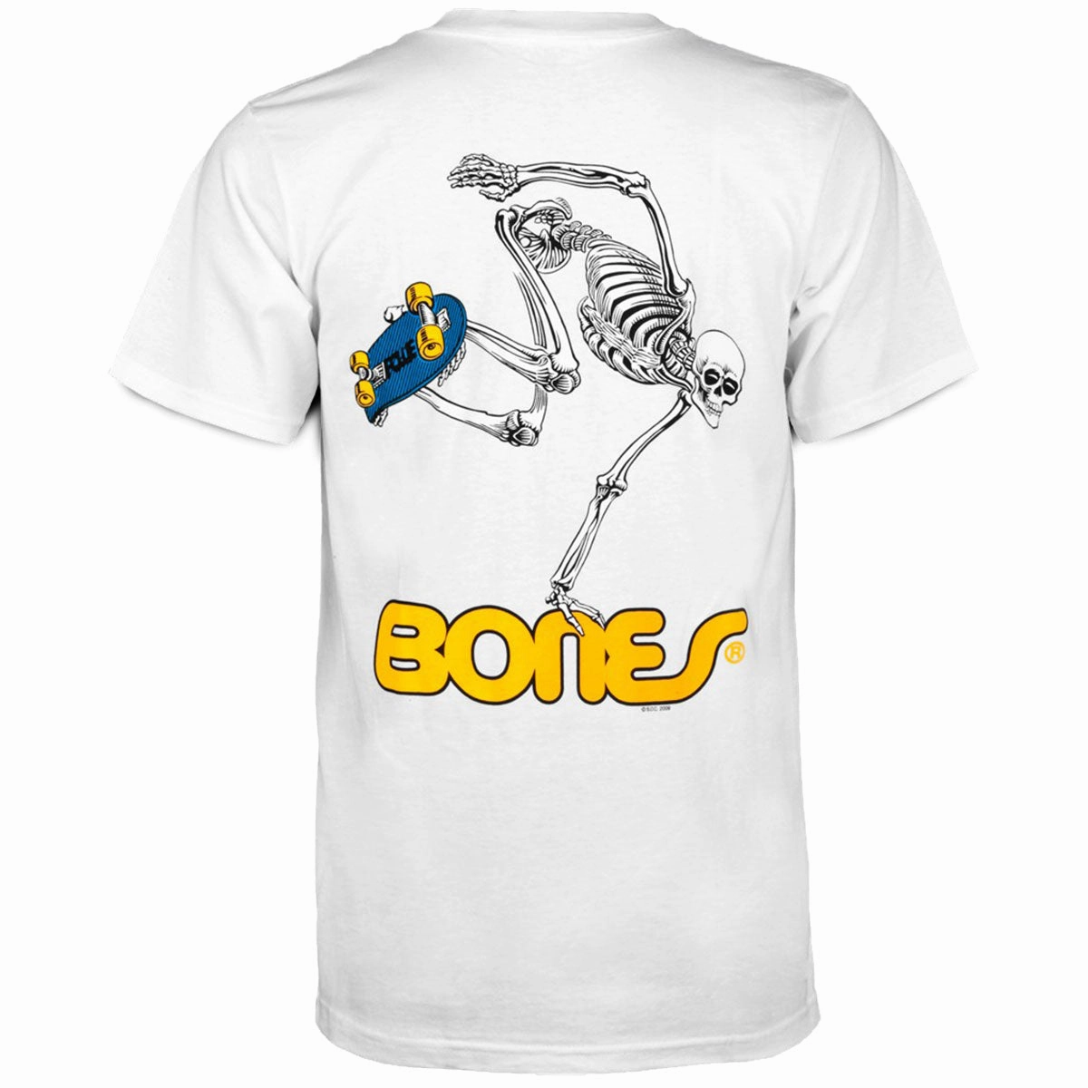 Powell-Peralta Skateboard Skeleton T-Shirt - White Minimal Trend NonRestrictiveCut
