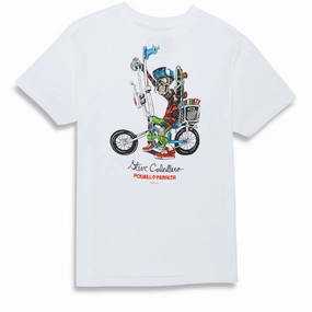 Smooth Flatlock Stitching Powell-Peralta Steve Caballero Chopper Bike T-Shirt - White