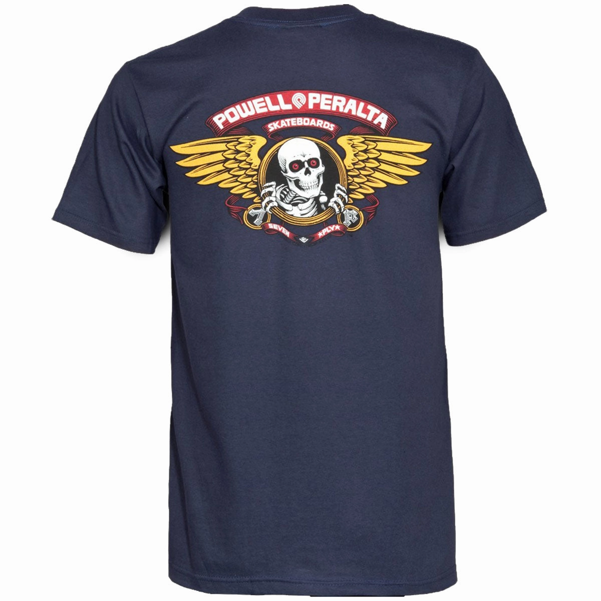 Teenager coolness Bright Color Powell-Peralta Winged Ripper T-Shirt - Navy