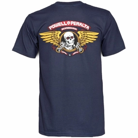 Teenager coolness Bright Color Powell-Peralta Winged Ripper T-Shirt - Navy