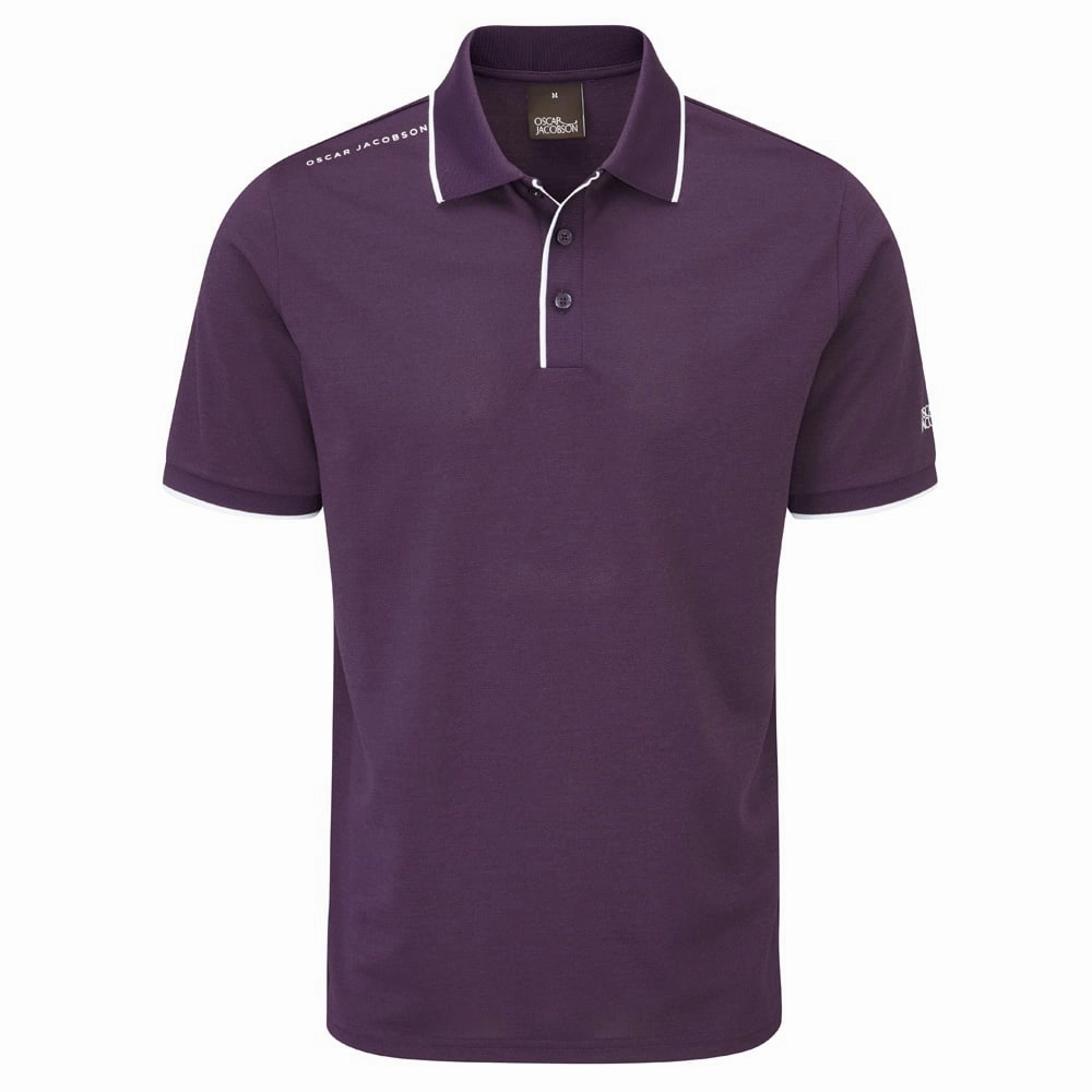 Oscar Jacobson Cooper Polo Shirt - Plum Timeless Wear