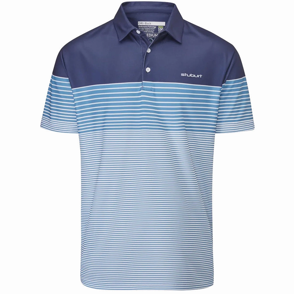 Smart Layering Stuburt Highland Polo Shirt - Midnight/Vintage Blue