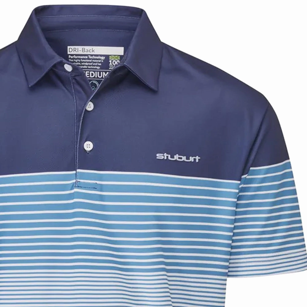 Chill Design Stuburt Highland Polo Shirt - Midnight/Vintage Blue