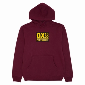Statement Piece Outdoor Activity GX1000 OG Logo Hoodie - Burgundy/Yellow Font