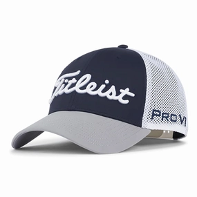Easy Outfit Light Utility Titleist Tour Performance Mesh Cap - White/Navy/Grey