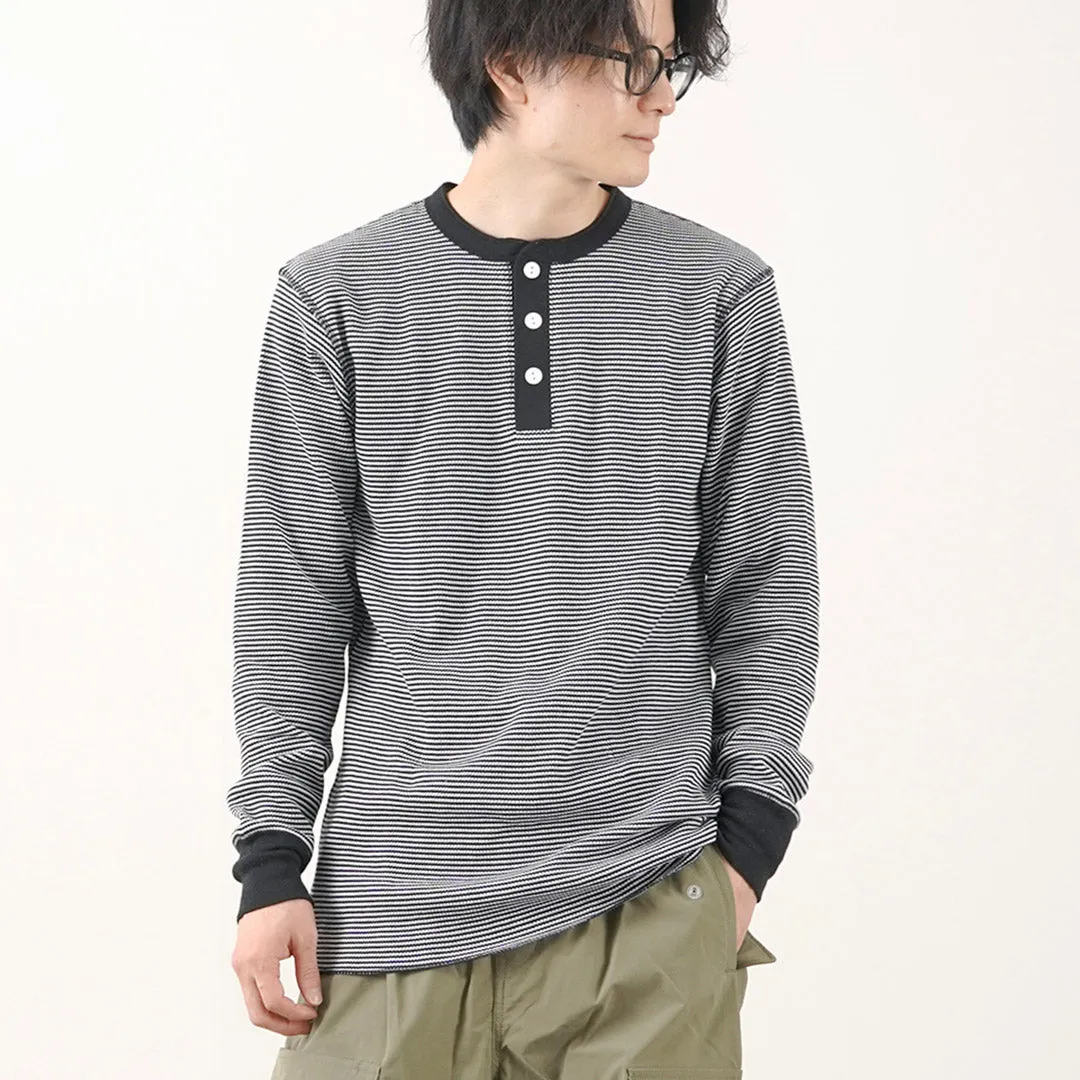 TemperatureControl Fabric Hiking durability HEALTHKNIT / Basic Waffle Henley Neck Long Sleeve