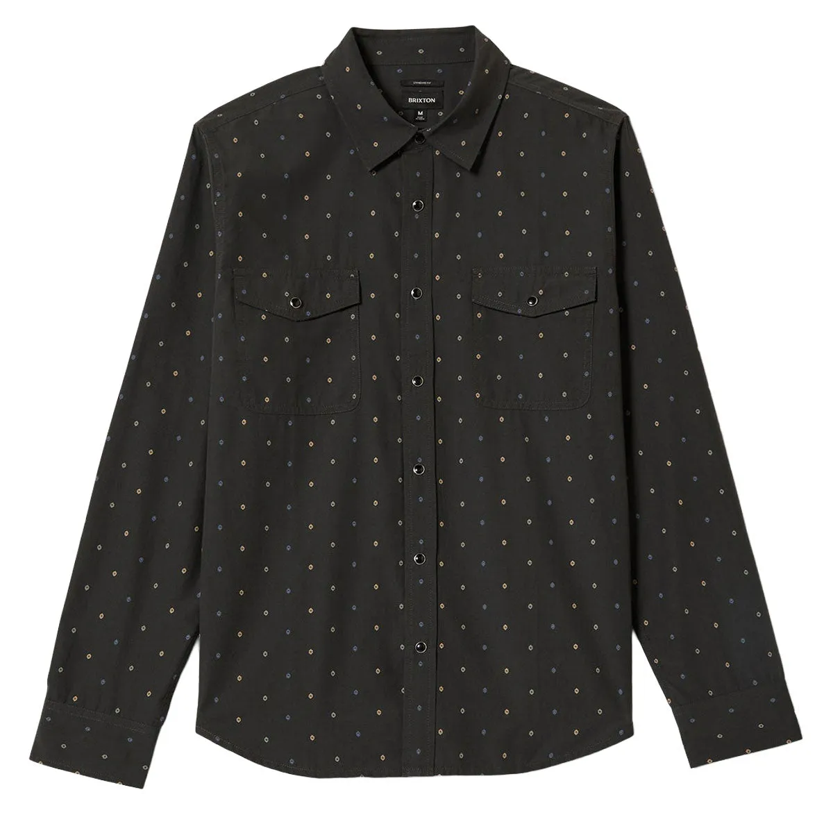 Brixton Wayne Long Sleeve Shirt - Asphalt Black Edgy style UV Protection
