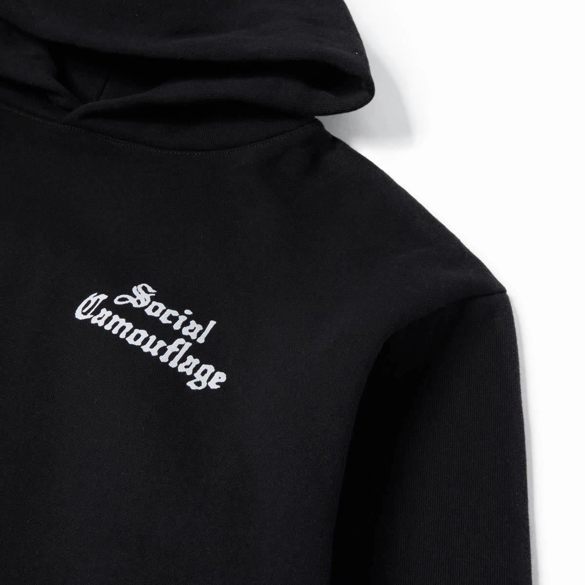 Layered Look Camping Essential CCS Social Camouflage Bar Hoodie - Black