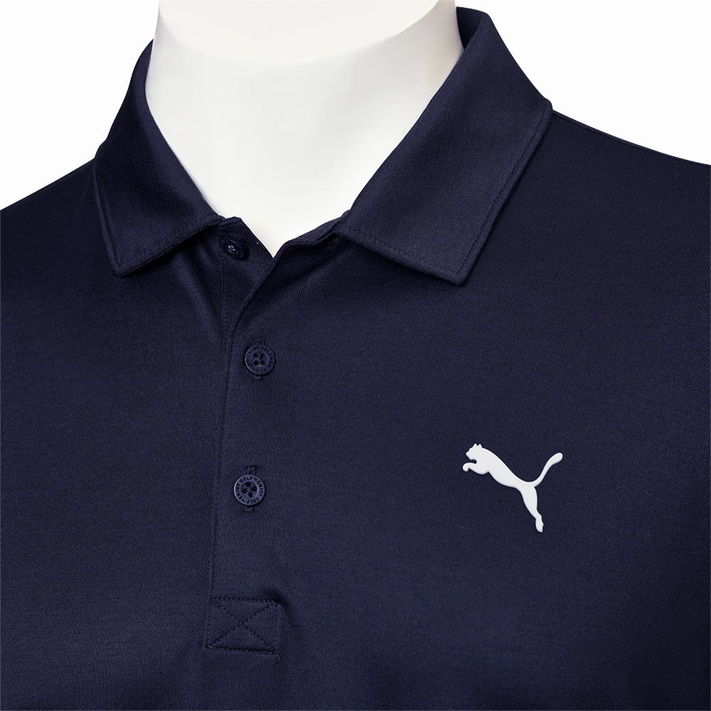 Puma Premium Tech 3.0 Polo Shirt - Deep Navy Heather Multi Directional Stretch Animal Print
