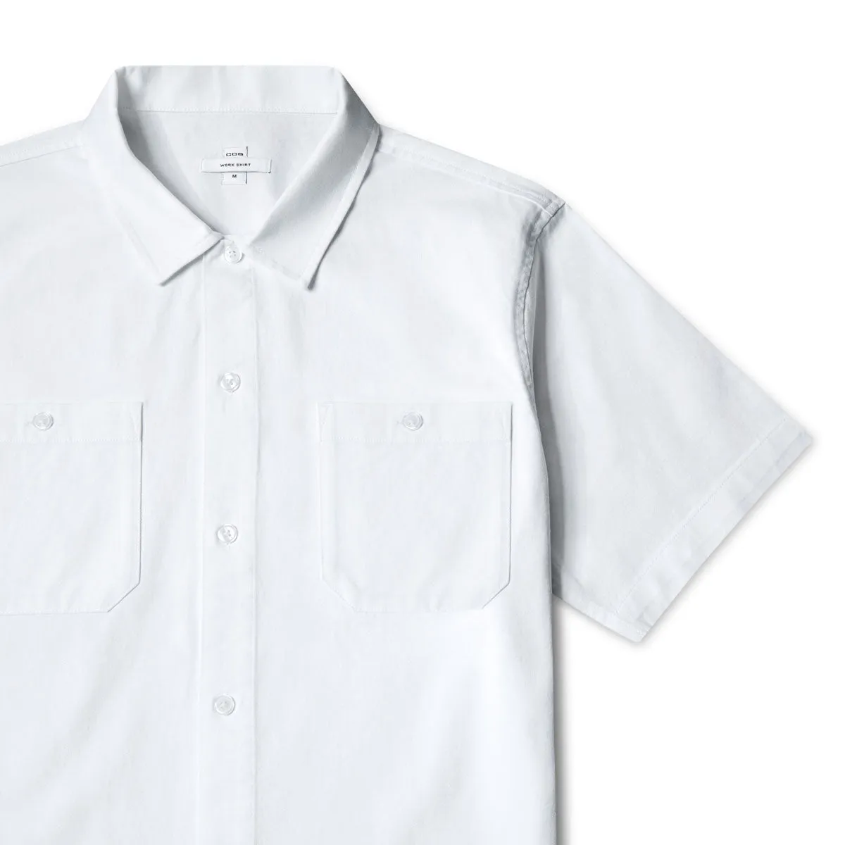 Streamlined Design Reinforced Hems CCS Heavy Cotton Work Shirt - White