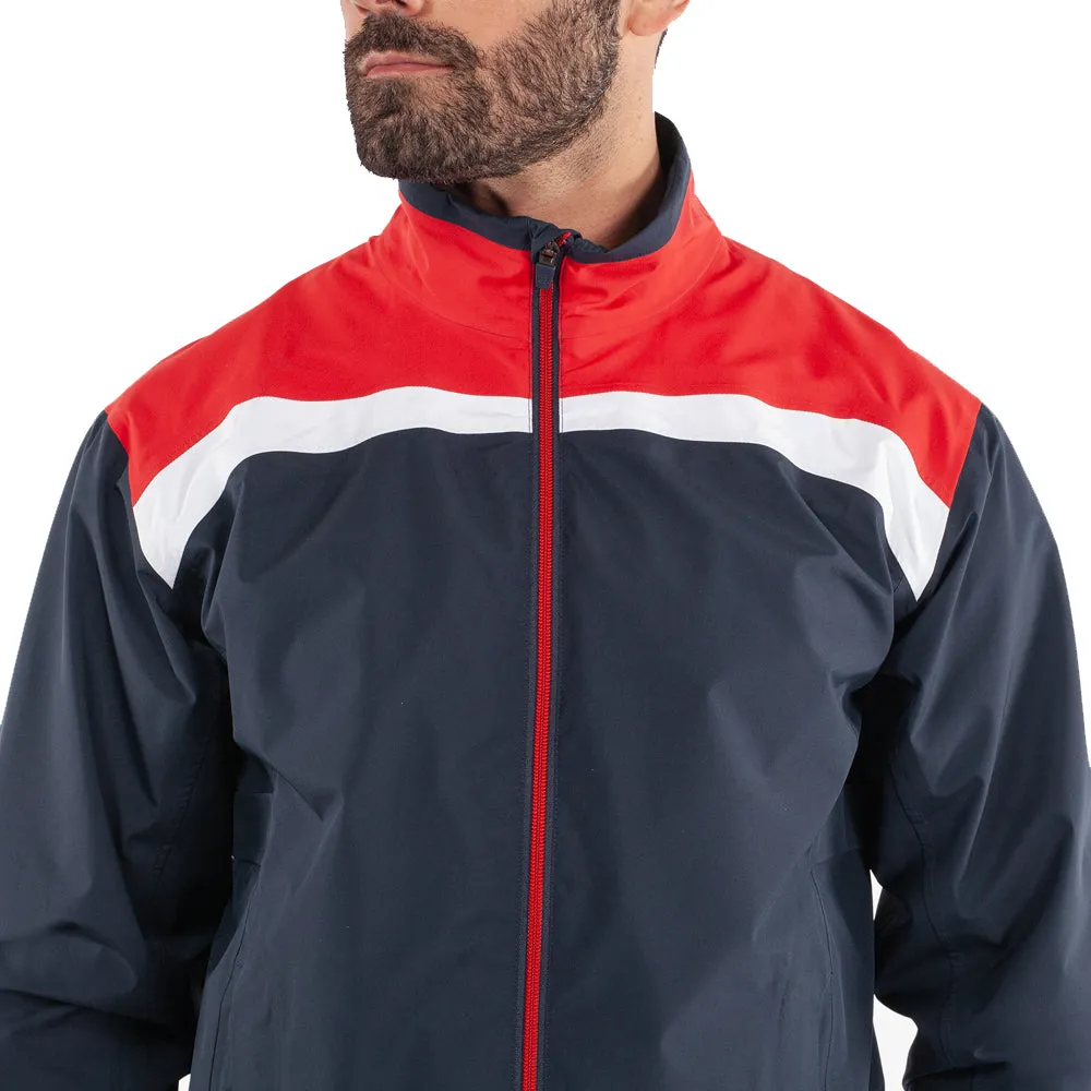 Galvin Green Anton Waterproof DRYVR Jacket - Navy/Red Anti Slip Shoulder Sleek Style