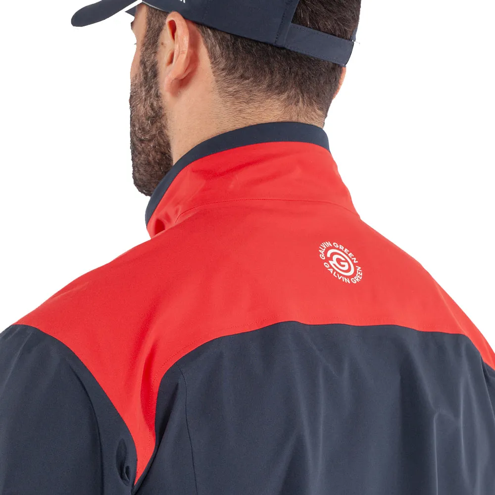 Galvin Green Anton Waterproof DRYVR Jacket - Navy/Red Adventure Day Look