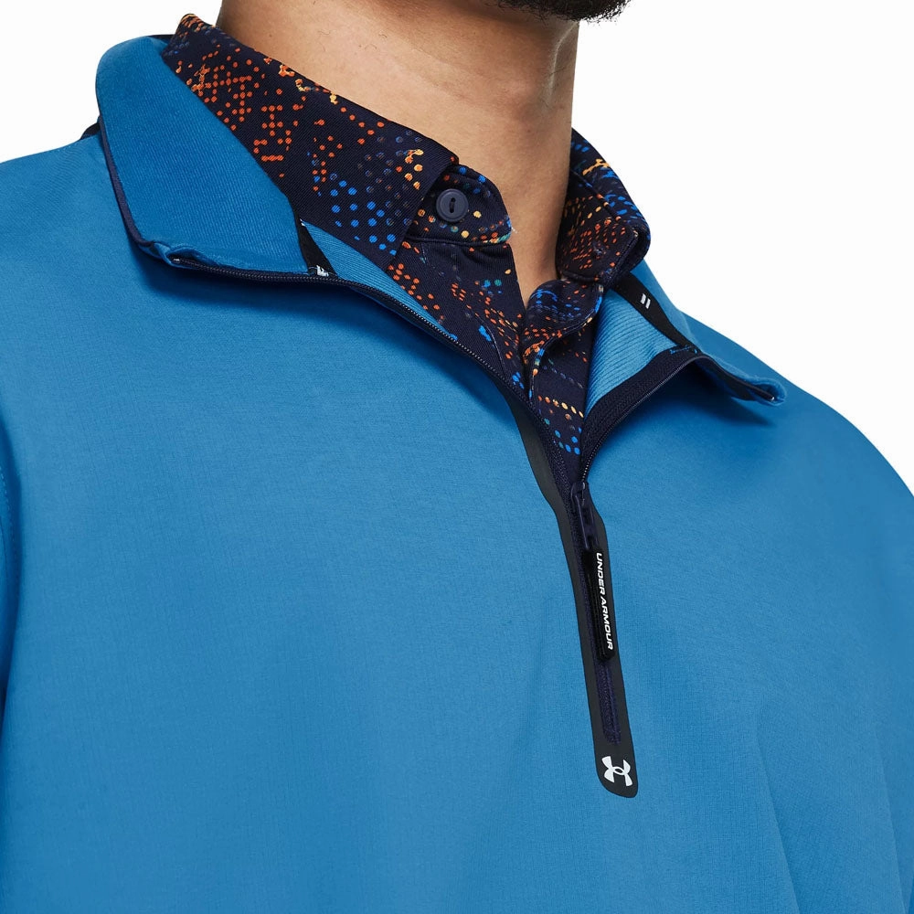 Product improvement Under Armour Storm Windstrike 1/2 Zip Pullover - Photon Blue/Midnight Navy/White