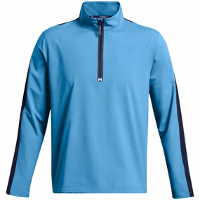 Under Armour Storm Windstrike 1/2 Zip Pullover - Photon Blue/Midnight Navy/White Fitted Cut Cold Weather Look